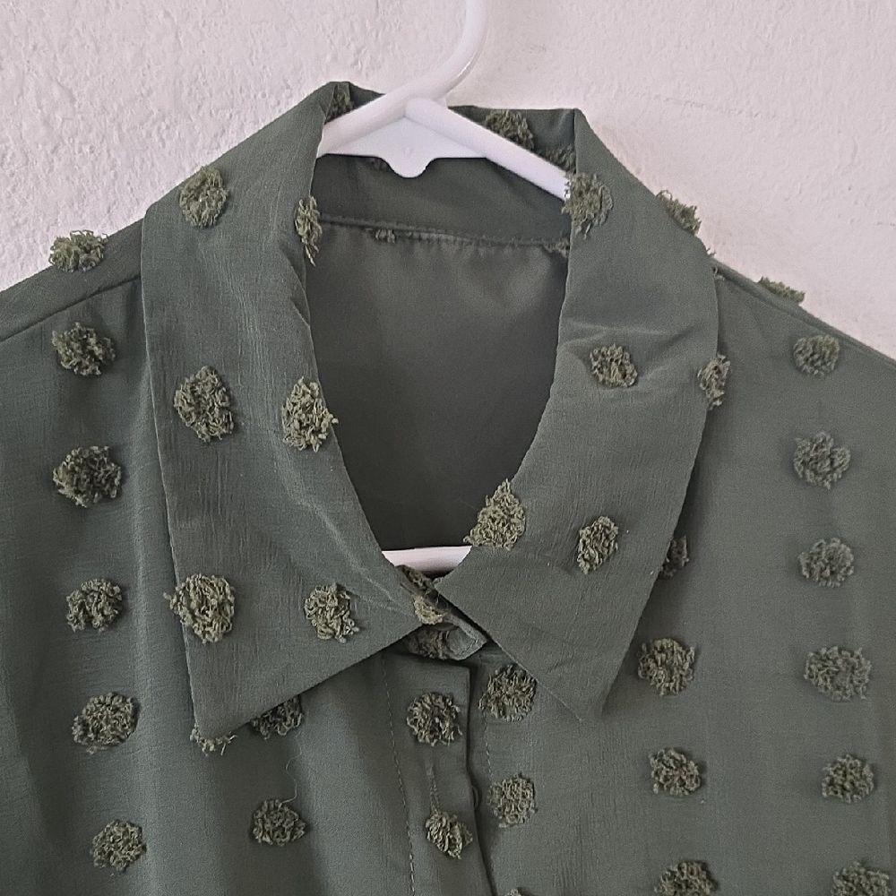 Dark Green Textured Shirt - Picture 5 of 5